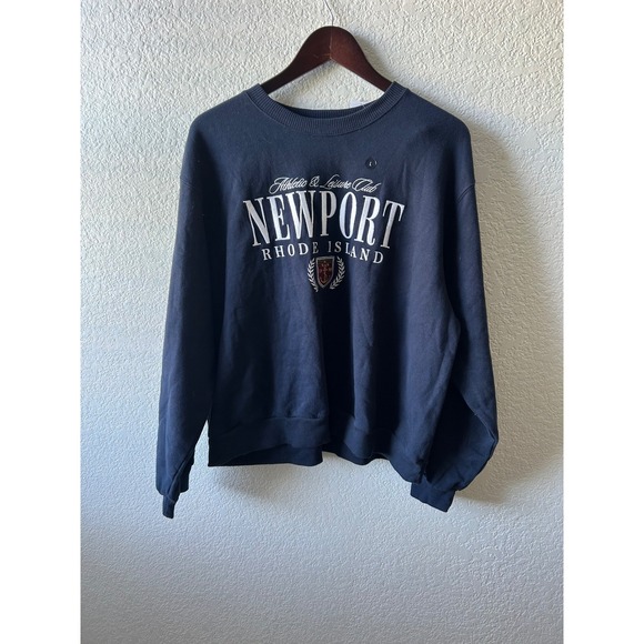 NWT Hollister Newport Rhode Island Graphic Sweatshirt Navy Blue L Preppy - Picture 2 of 9